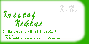 kristof niklai business card